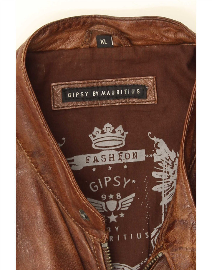 Męska kurtka skórzana Gipsy UK 42 XL brązowa