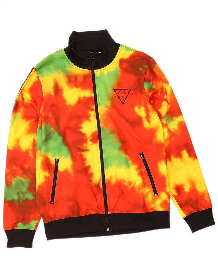 Męska bluza dresowa Guess, średnia, wielobarwna, poliestrowa tkanina typu tie-dye