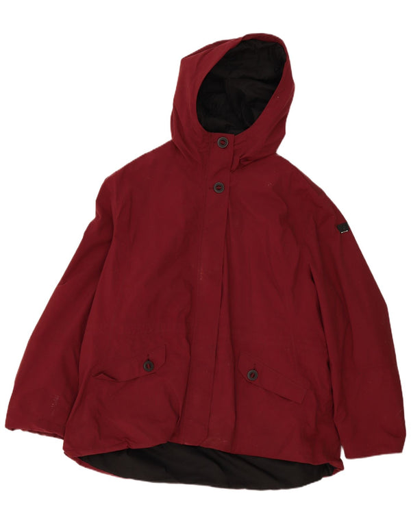 Damska kurtka wiatrówka z kapturem Helly Hansen UK 24 4XL burgundowa