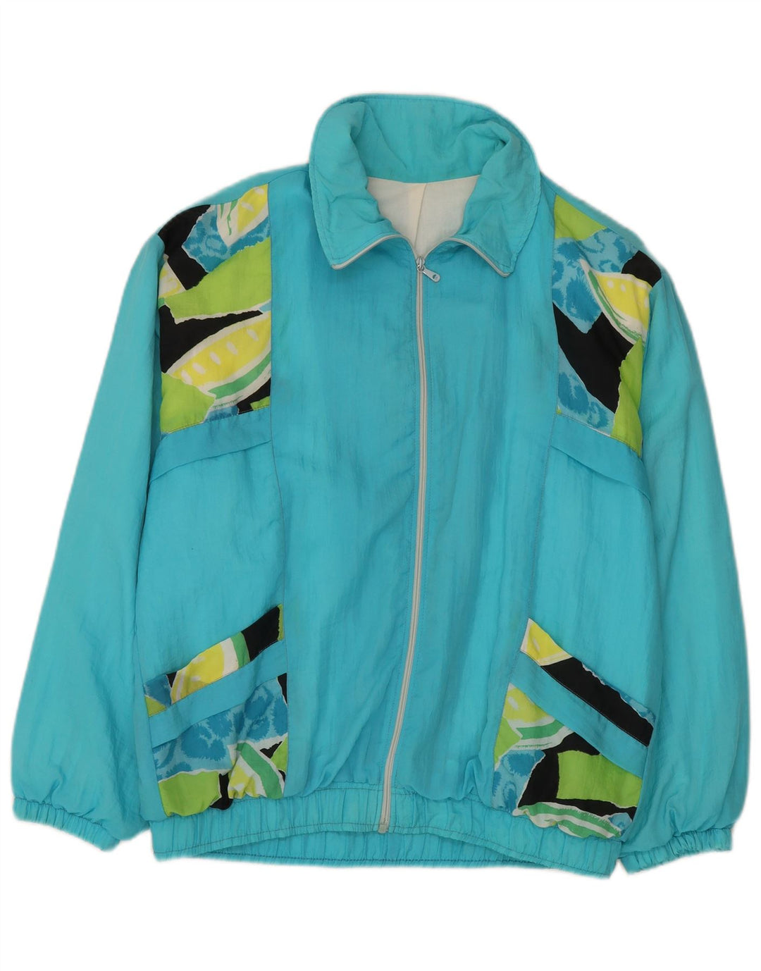 Męska kurtka dresowa w stylu vintage XL, turkusowy, kolorowy Rayon