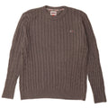 Męski sweter z okrągłym dekoltem Tommy Hilfiger, duży, szary, bawełniany