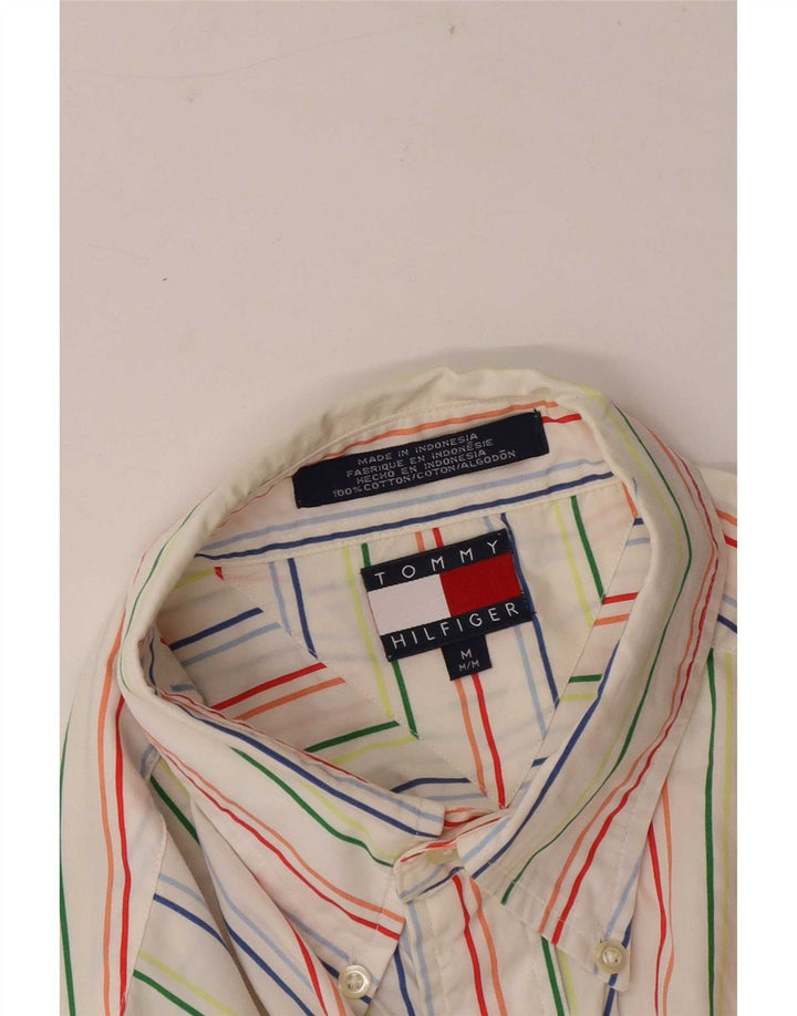 Męska koszula z krótkim rękawem i regularnym krojem Tommy Hilfiger w średnie białe paski