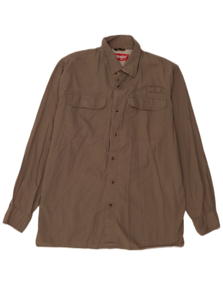 Koszula męska Wrangler, bawełniana, średnia khaki