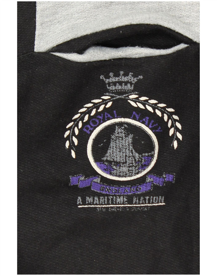 Męska bluza z kapturem w stylu vintage, w kolorze średniej czerni