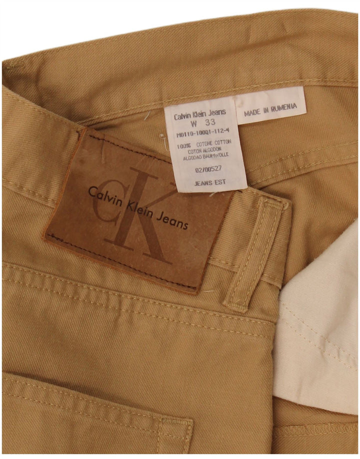 Męskie proste dżinsy Calvin Klein W33 L29 Beżowa bawełna