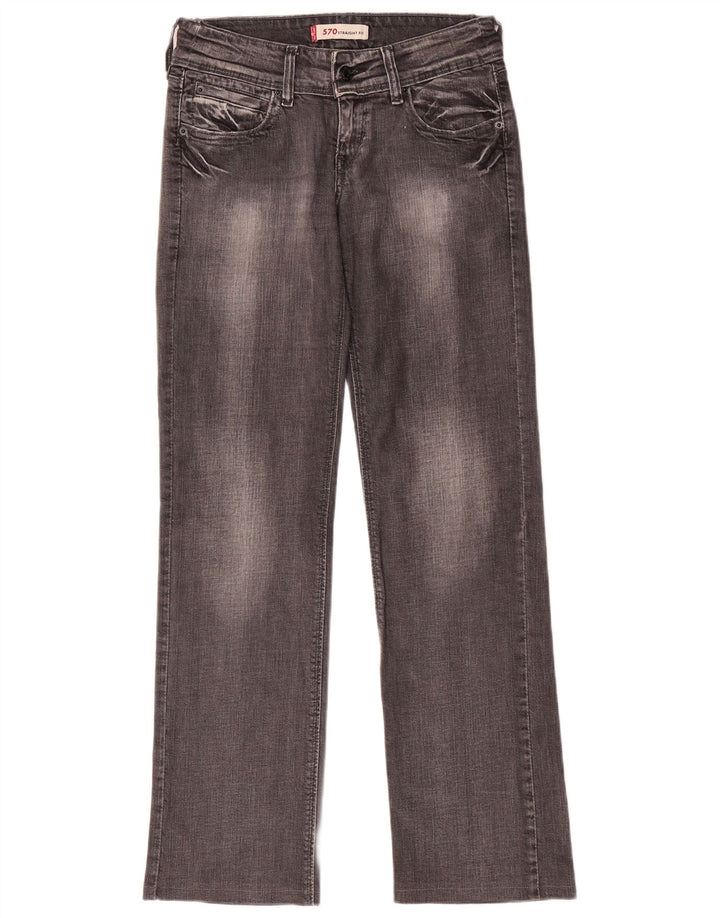 Damskie jeansy Levi's 570 Straight W27 L31 Szara bawełna