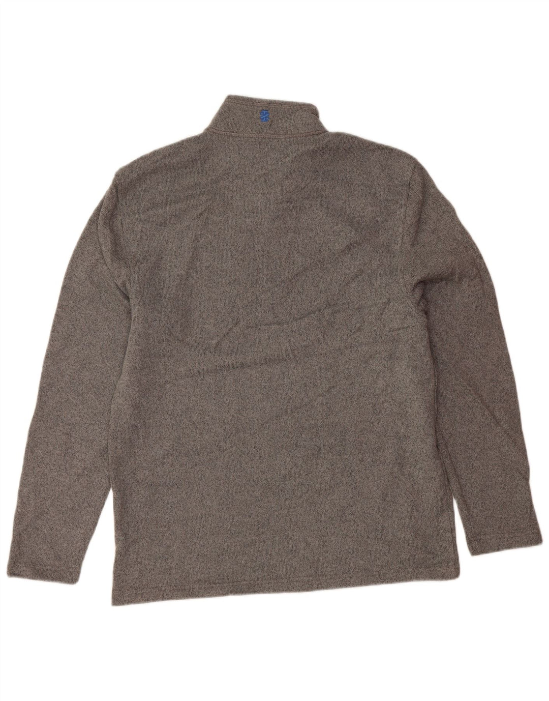IZOD Męski sweter z zamkiem błyskawicznym, średnioszary, nakrapiany poliester