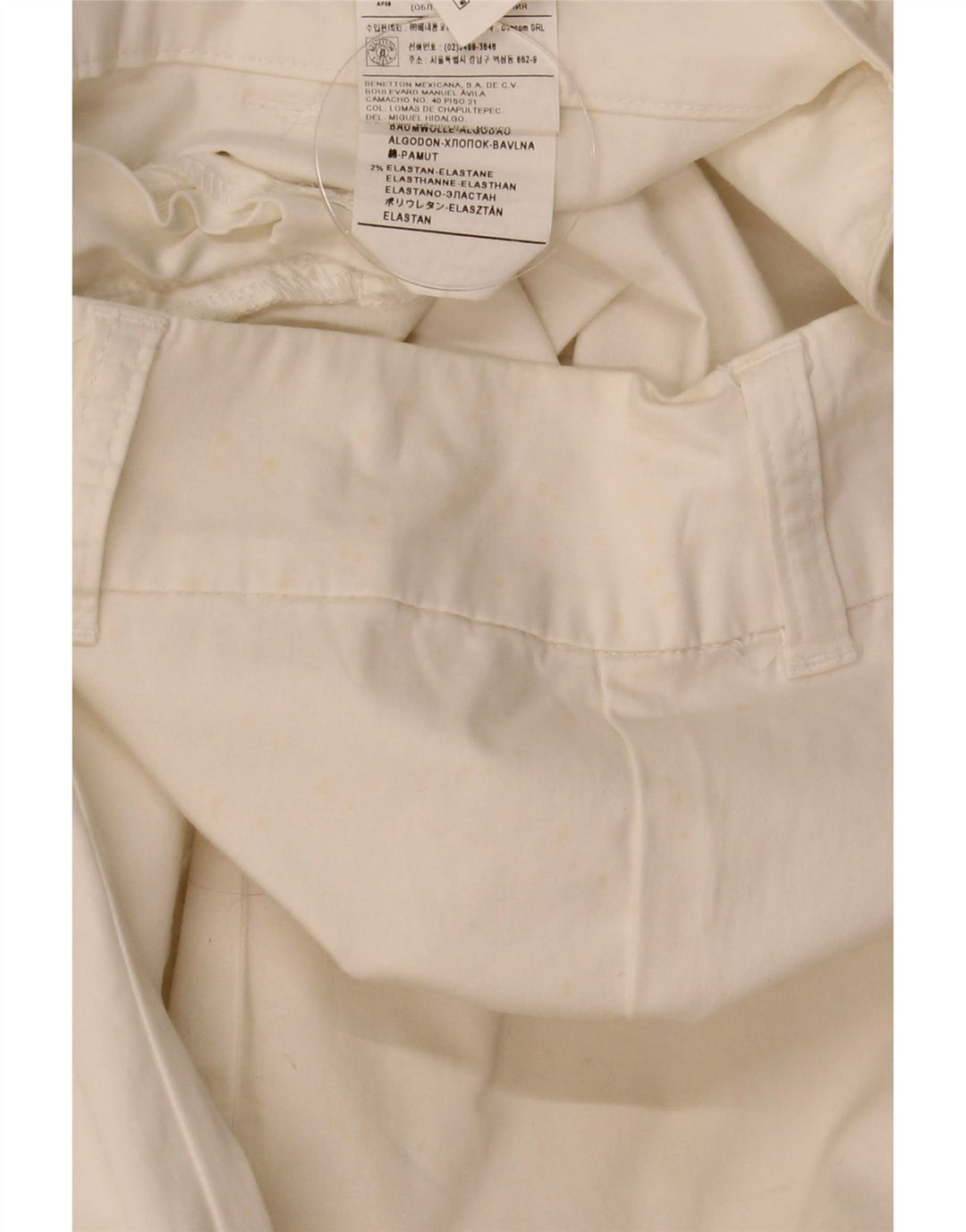Spodnie damskie Capri Benetton IT 44 Medium W31 L22 Biała bawełna