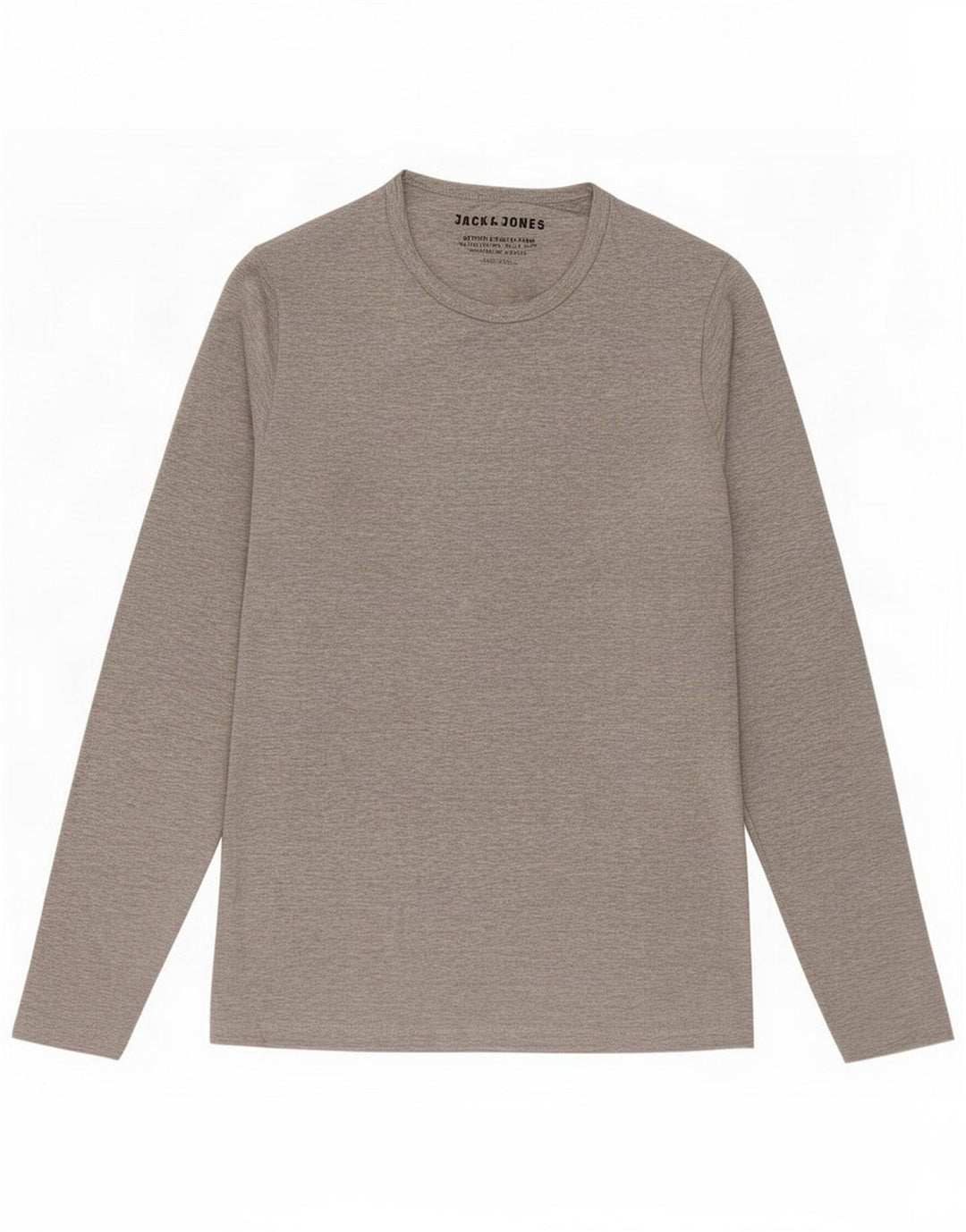 Jack & Jones Męski top z długim rękawem, średnioszary, nakrapiany, bawełniany