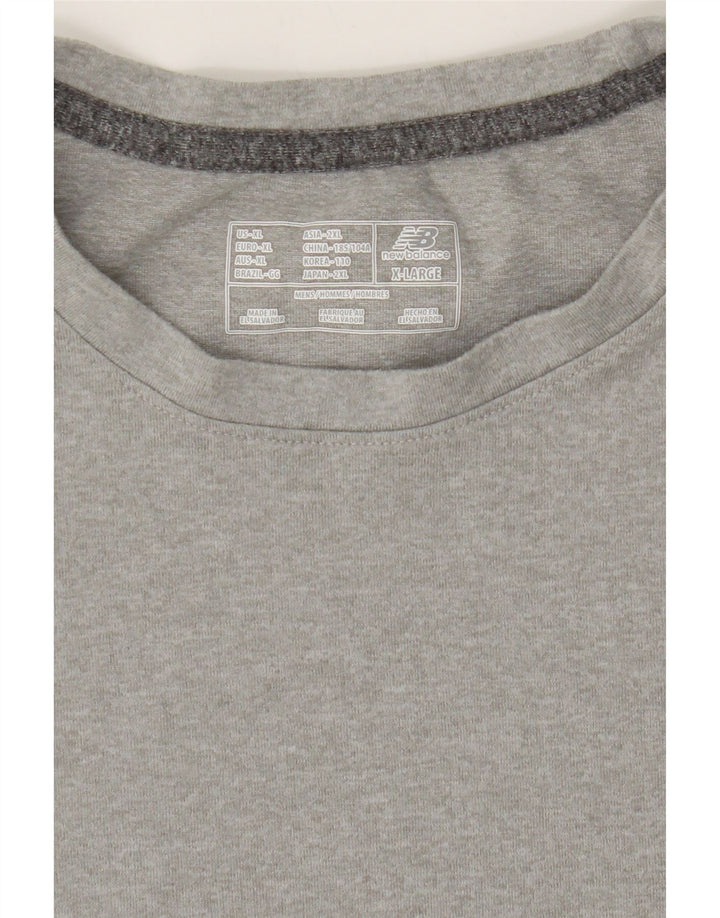 NEW BALANCE Mens T-Shirt Top XL Grey Colourblock Polyester Vintage New Balance and Second-Hand New Balance from Messina Hembry 