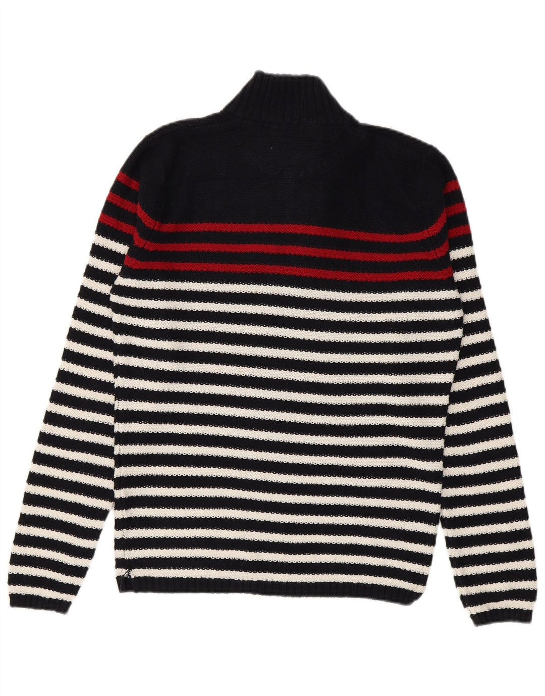 Męski sweter Zara z zamkiem błyskawicznym, bawełniany, w kolorze średniego granatu w paski