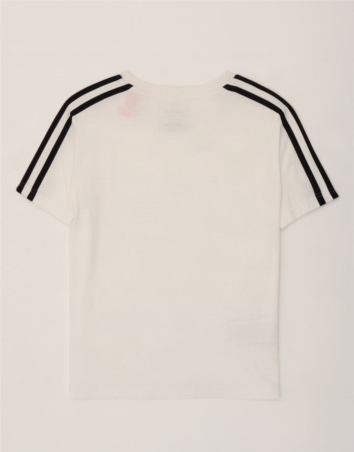 Adidas Chłopięcy T-Shirt Top 7-8 Lat Biała Bawełna