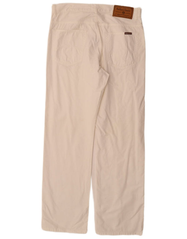 Marlboro Classics Mens Straight Casual Trousers W36 L34 White Cotton