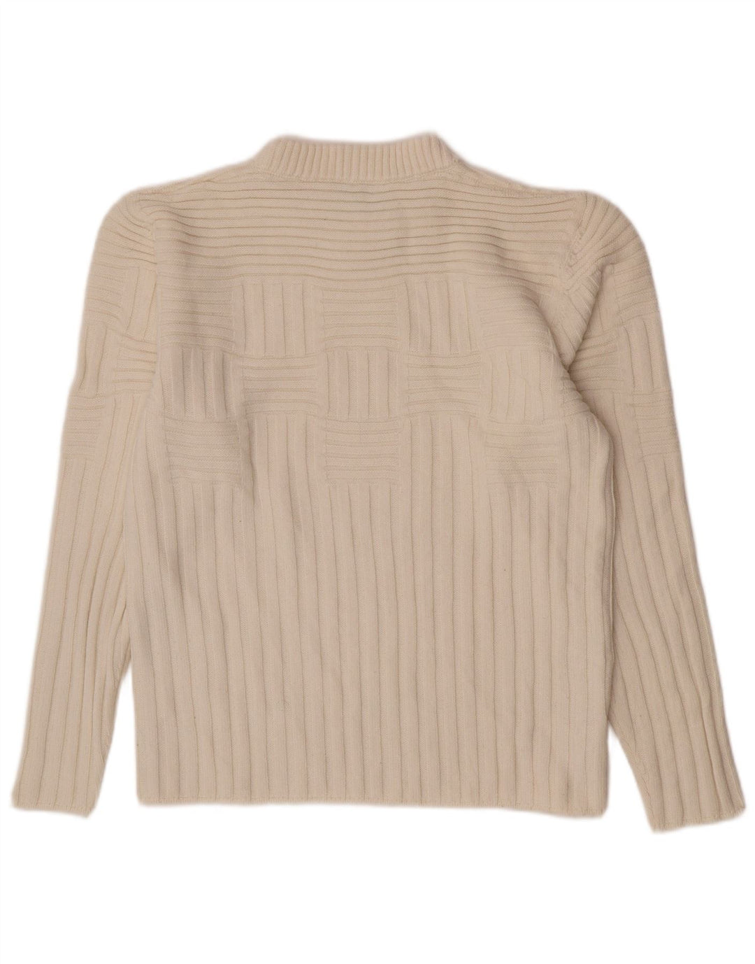 Damski sweter z wycięciem pod szyją Bikkembergs UK 12 Średni złamanej bieli