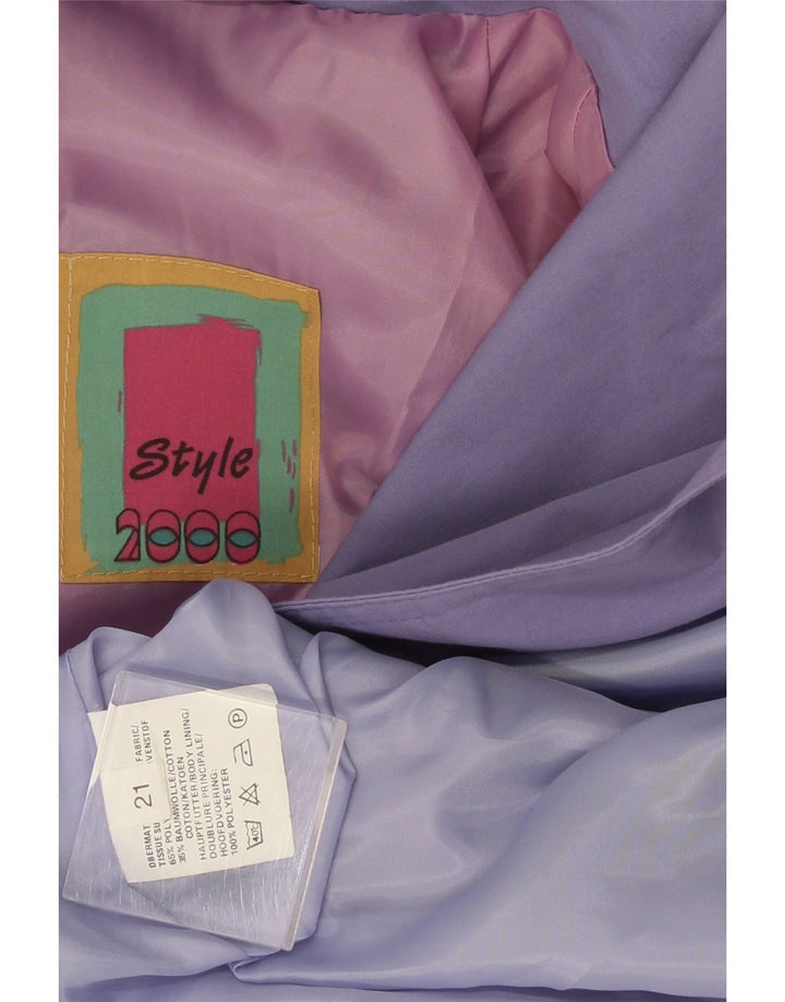 Dwurzędowy płaszcz damski w stylu vintage UK 22 2XL Fioletowy poliester
