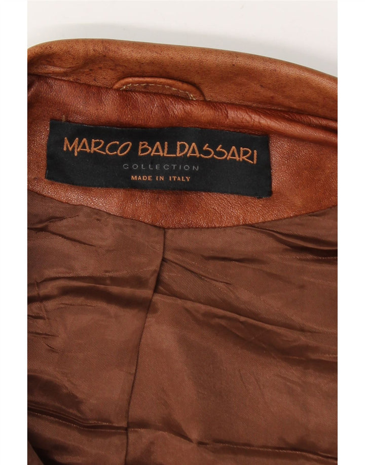 MARCO BALDASSARI Męska kurtka skórzana UK 42 XL brązowa