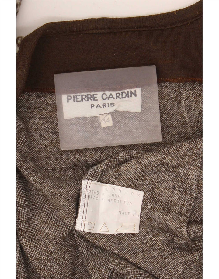 Damska kamizelka Pierre Cardin IT 44 Średni brązowy, wełniany nadruk zwierzęcy