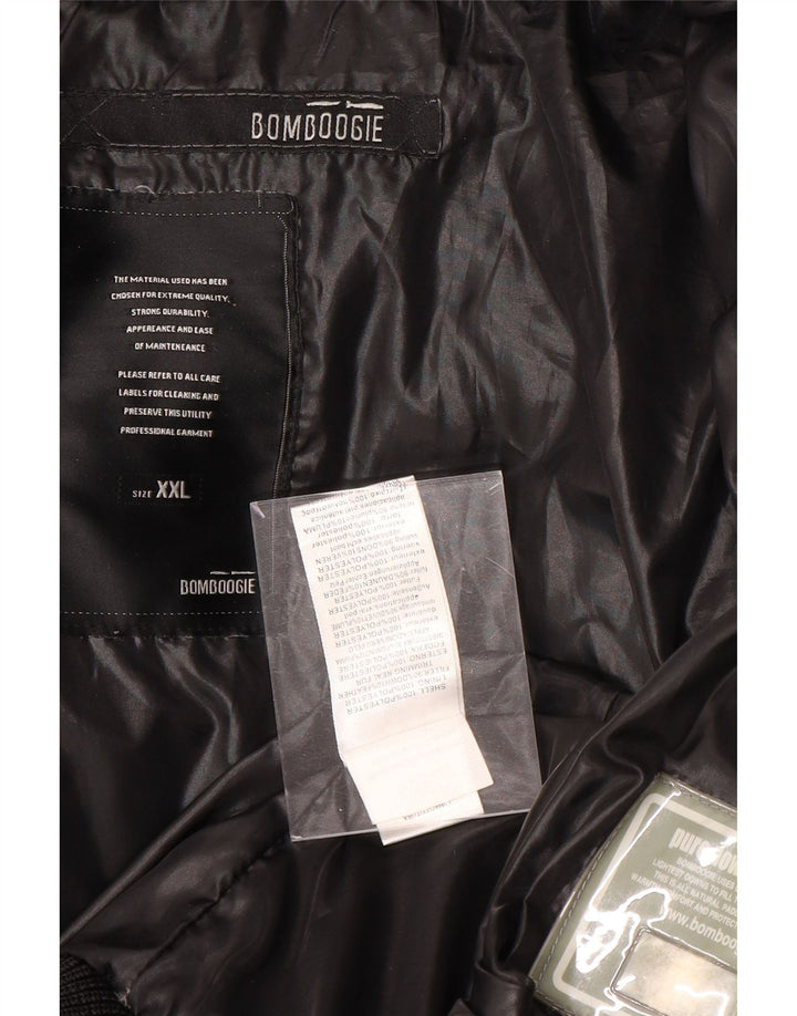 BOMBOOGIE Męska ocieplana kurtka z kapturem UK 44 2XL Czarny poliester