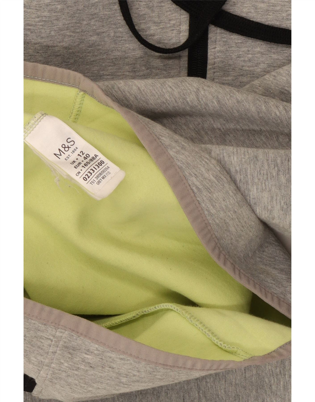 Marks & Spencer Damski sweter z kapturem i zamkiem, UK 12, średnioszary, bawełniany