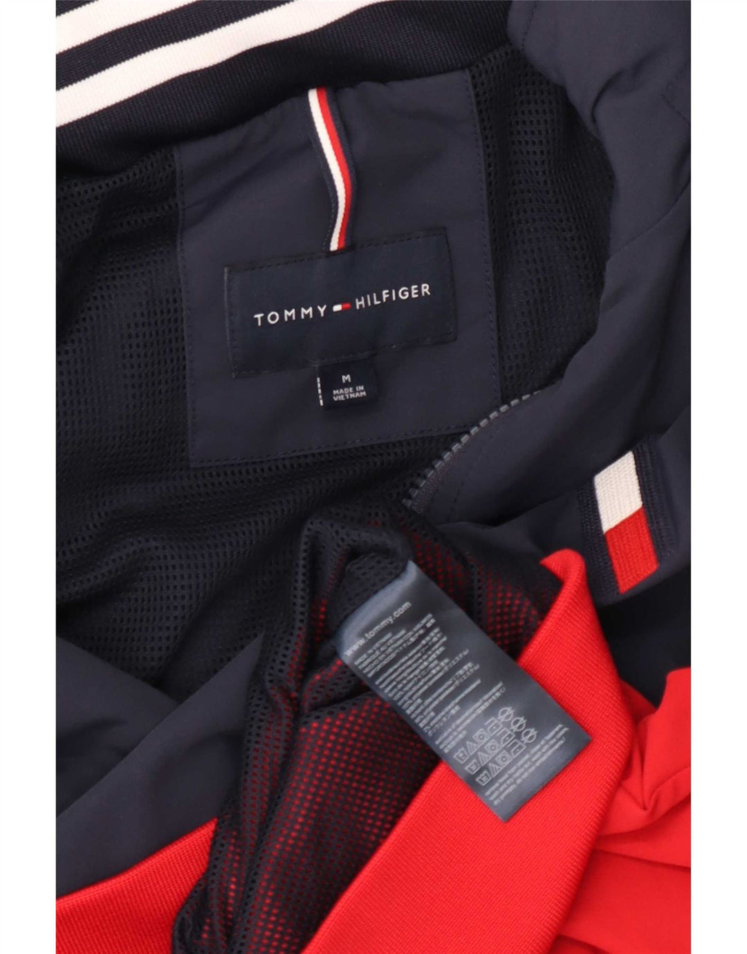 Męska kurtka bomberka z kapturem Tommy Hilfiger UK 38 w kolorze średniego granatu