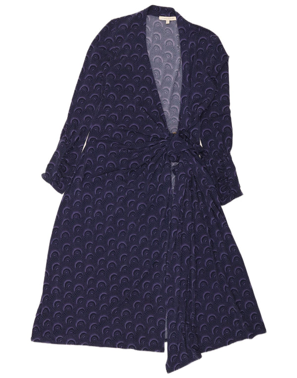 Damska sukienka kopertowa Laura Ashley w abstrakcyjnym wzorze UK 12 średni fiolet