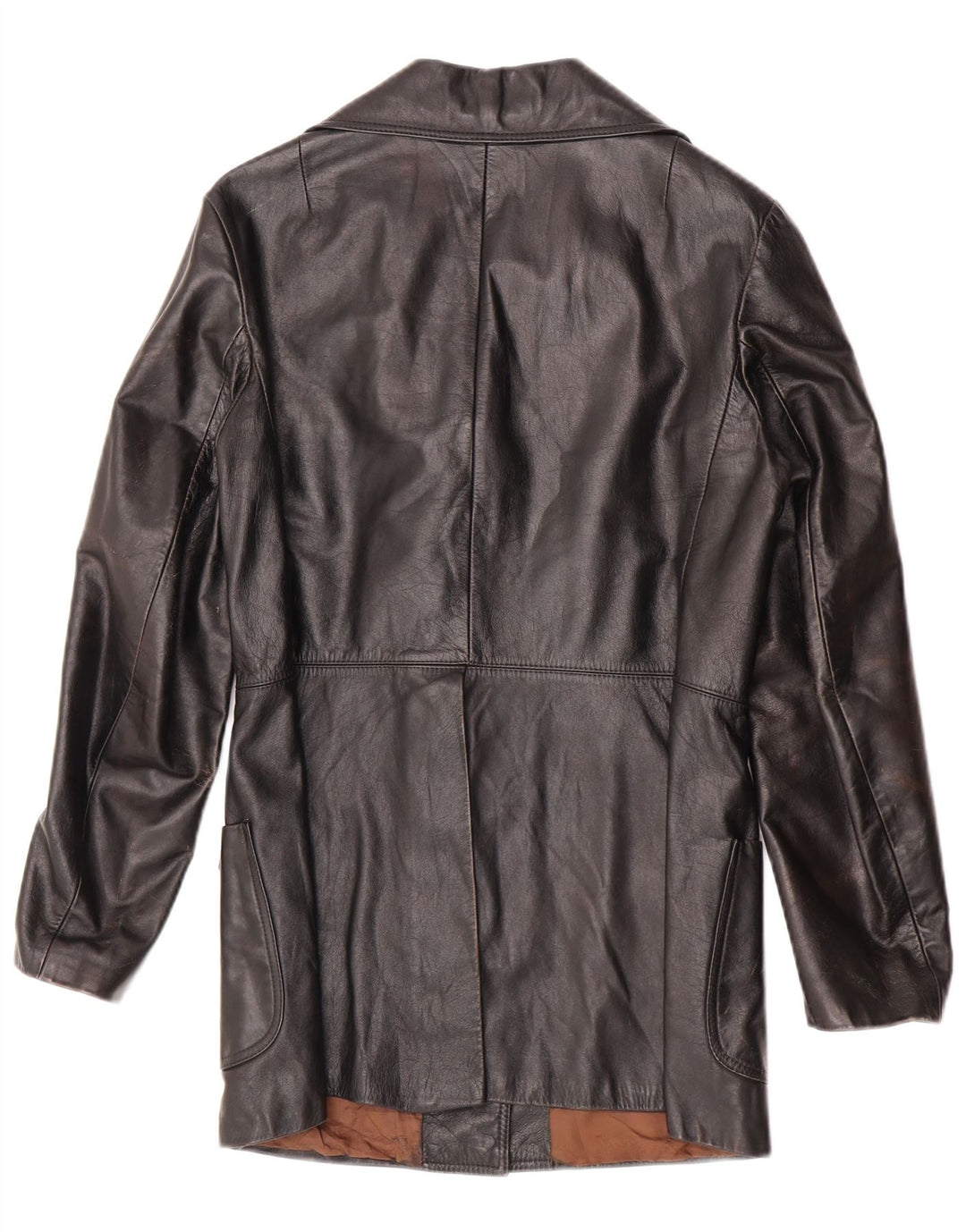 Vintage damska kurtka skórzana UK 10, mała czarna skóra