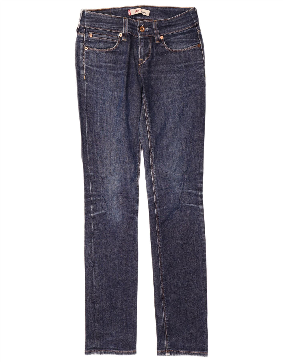 Damskie jeansy Levi's 571 Slim W27 L34 Niebieskie bawełniane
