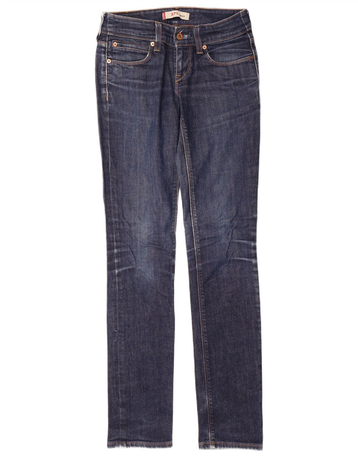 Damskie jeansy Levi's 571 Slim W27 L34 Niebieskie bawełniane