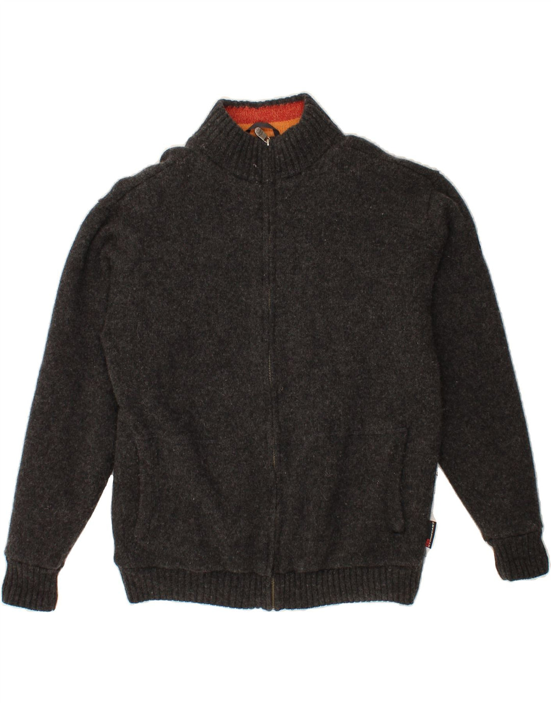 VINTAGE Mens Knit Bomber Jacket UK 40 Large Grey Vintage Vintage and Second-Hand Vintage from Messina Hembry 