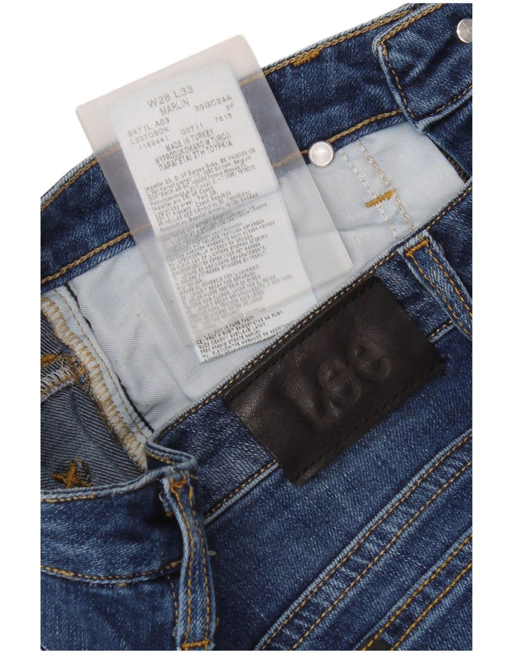 Damskie jeansy Lee Marlin Straight W28 L33 Niebieskie bawełniane