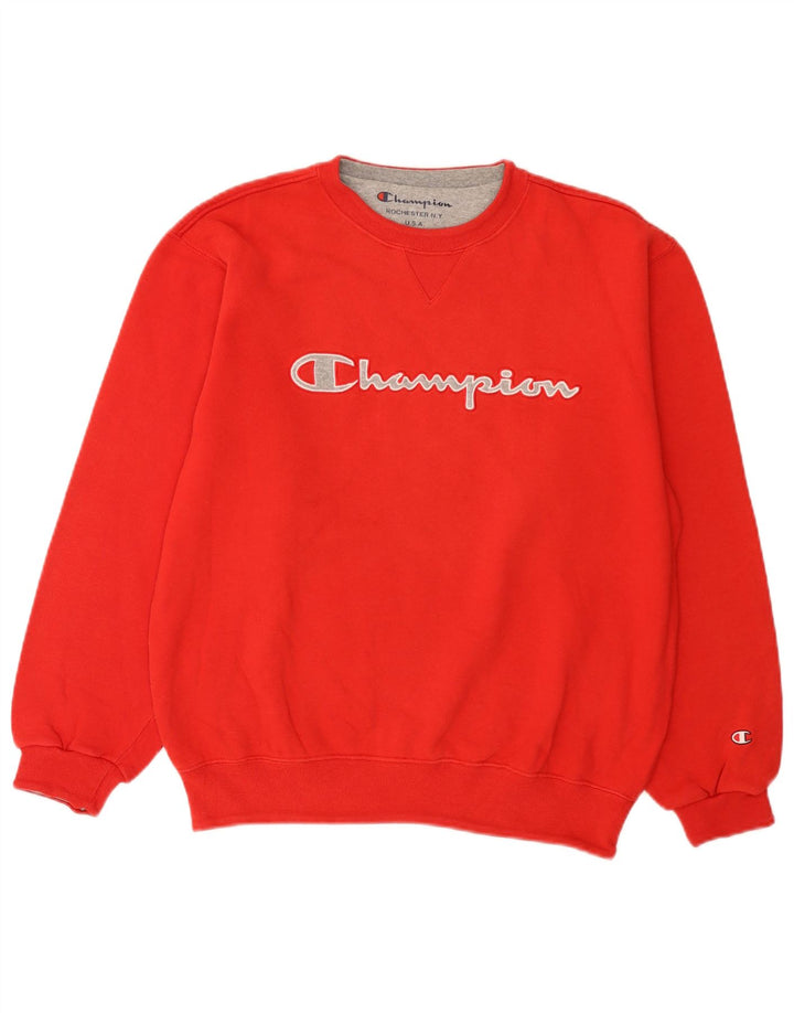 Męska bluza z grafiką CHAMPION, mała, czerwona, bawełniana
