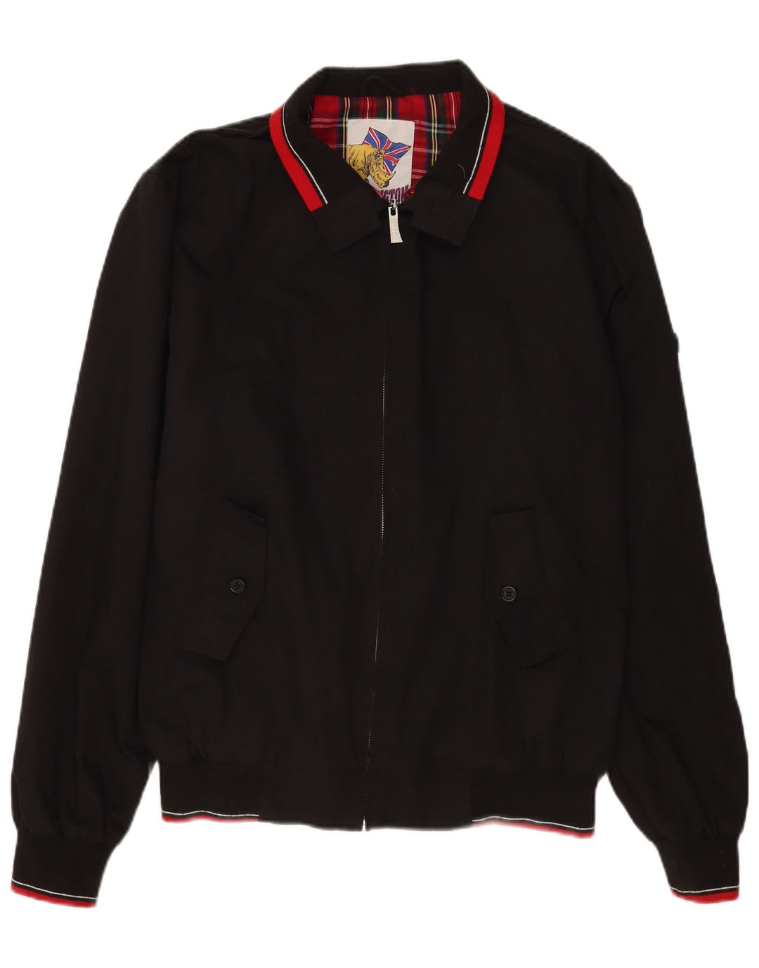 Męska kurtka bomber w stylu vintage UK 44 2XL Czarny poliester Retro