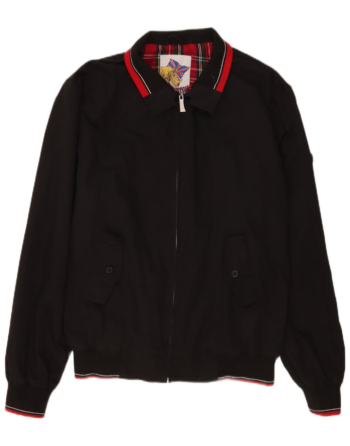 Męska kurtka bomber w stylu vintage UK 44 2XL Czarny poliester Retro