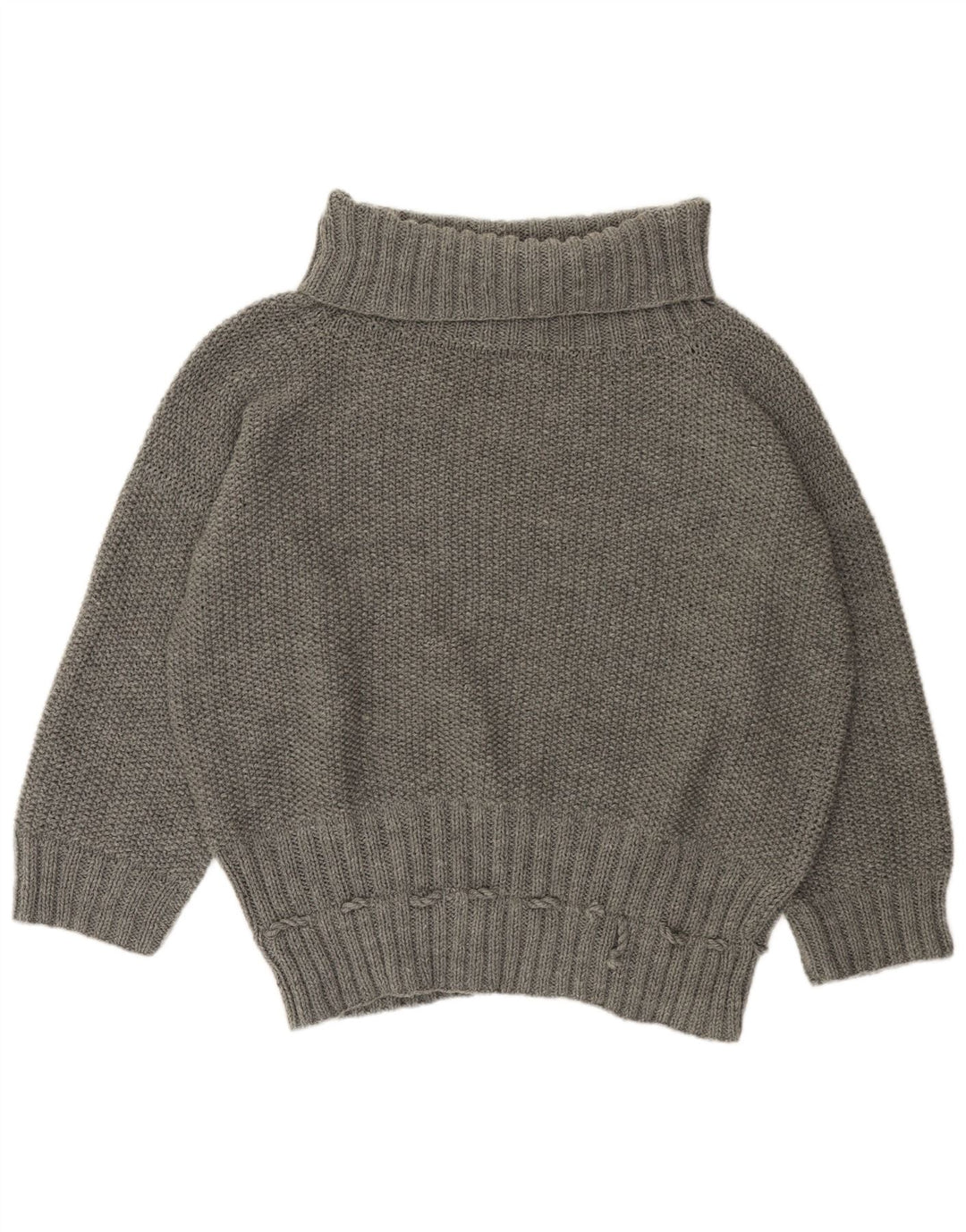 Damski sweter oversize VINTAGE z wywijanym dekoltem UK 22 3XL szary