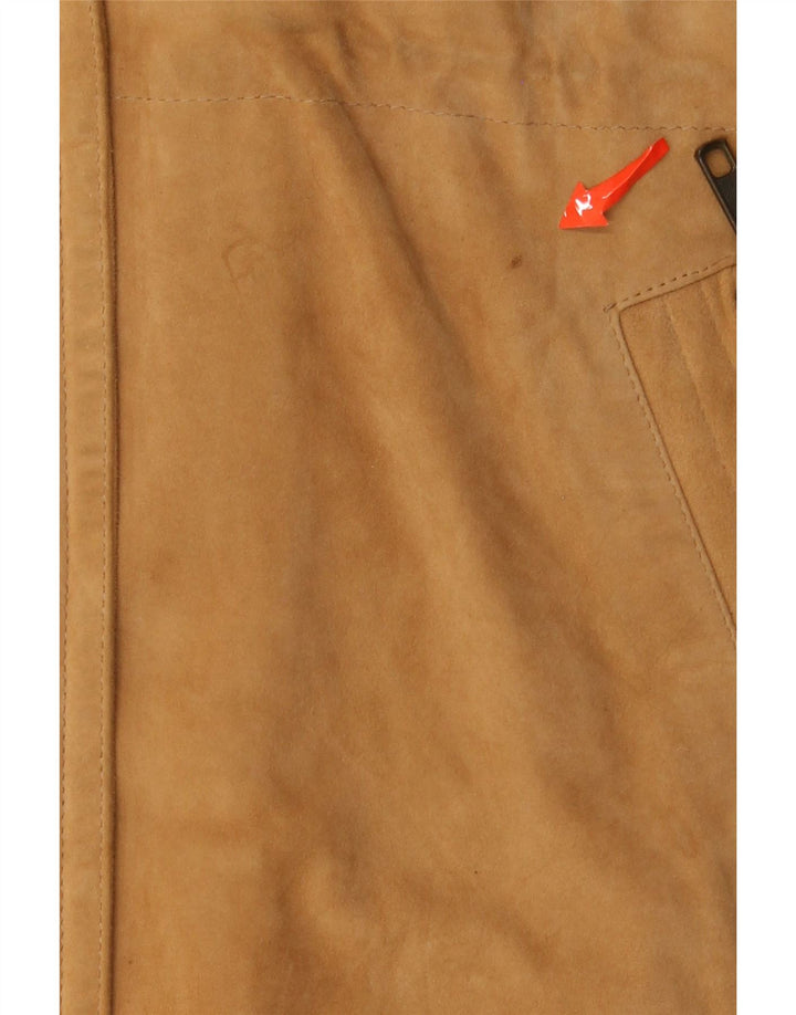 Vintage damski płaszcz zamszowy oversize EU 38 średniobrązowa skóra