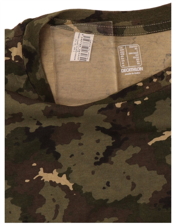 T-shirt męski Decathlon XL, kamuflaż khaki