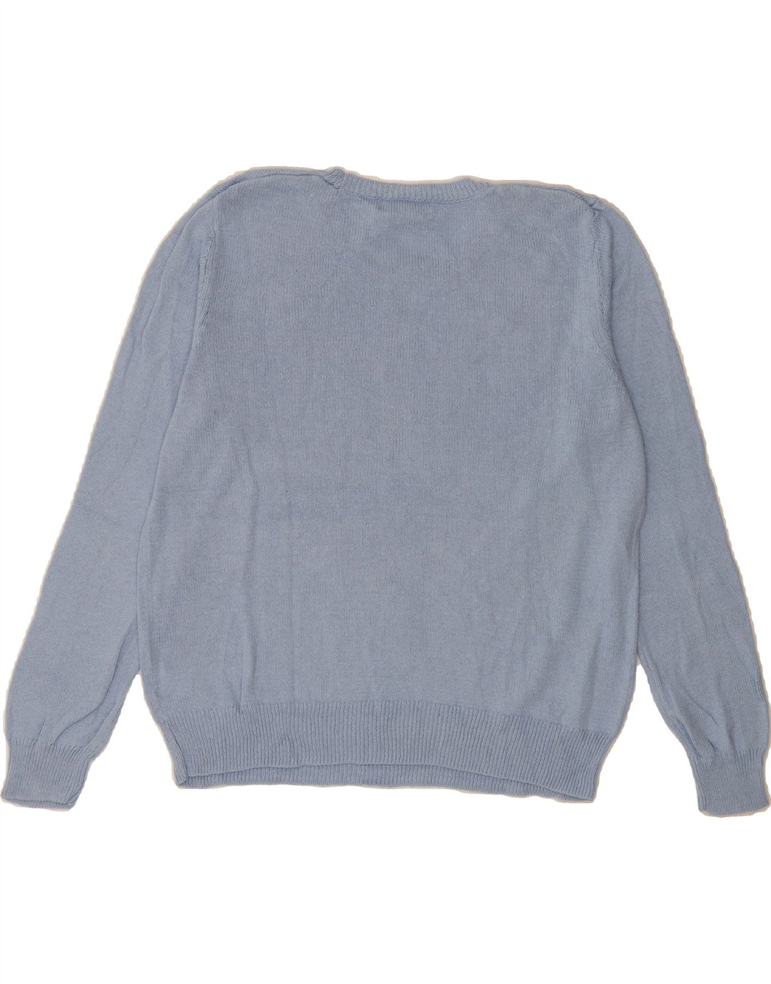 MARKS & SPENCER Womens Graphic Crew Neck Jumper Sweater UK 16 Large Blue Vintage Marks & Spencer and Second-Hand Marks & Spencer from Messina Hembry 