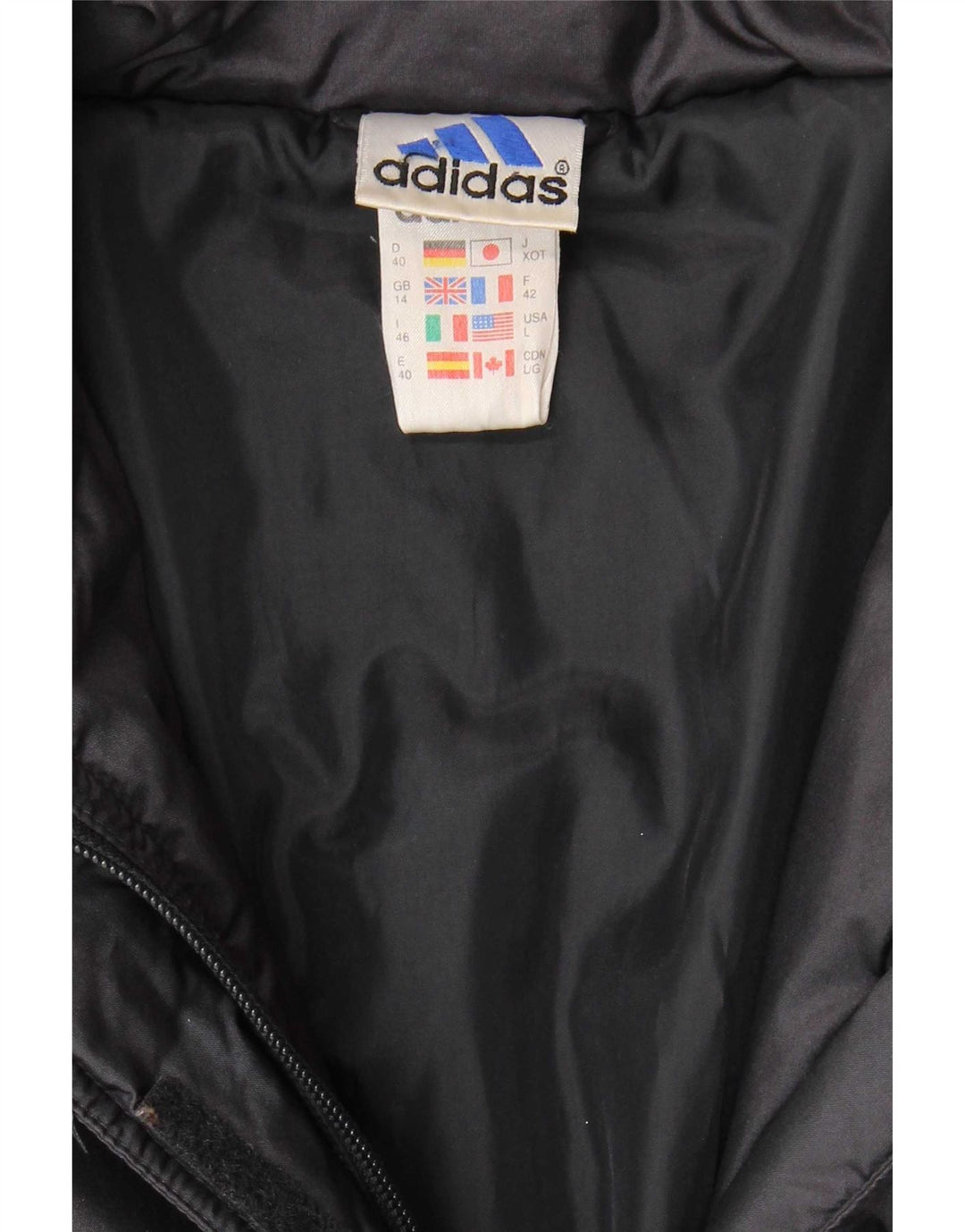 Damska ocieplana kurtka Adidas UK 14, duża granatowa, poliamidowa
