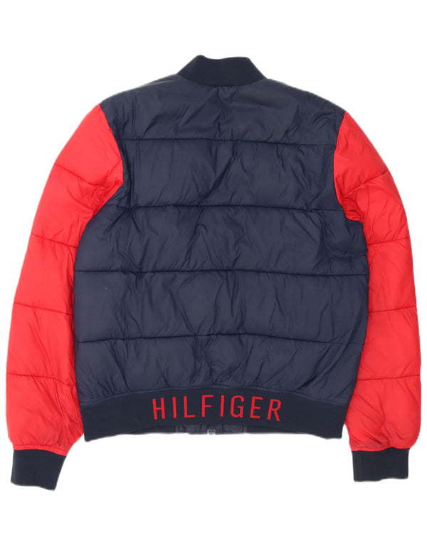 Męska ocieplana kurtka Tommy Hilfiger UK 36, mała, granatowa, z blokami kolorów
