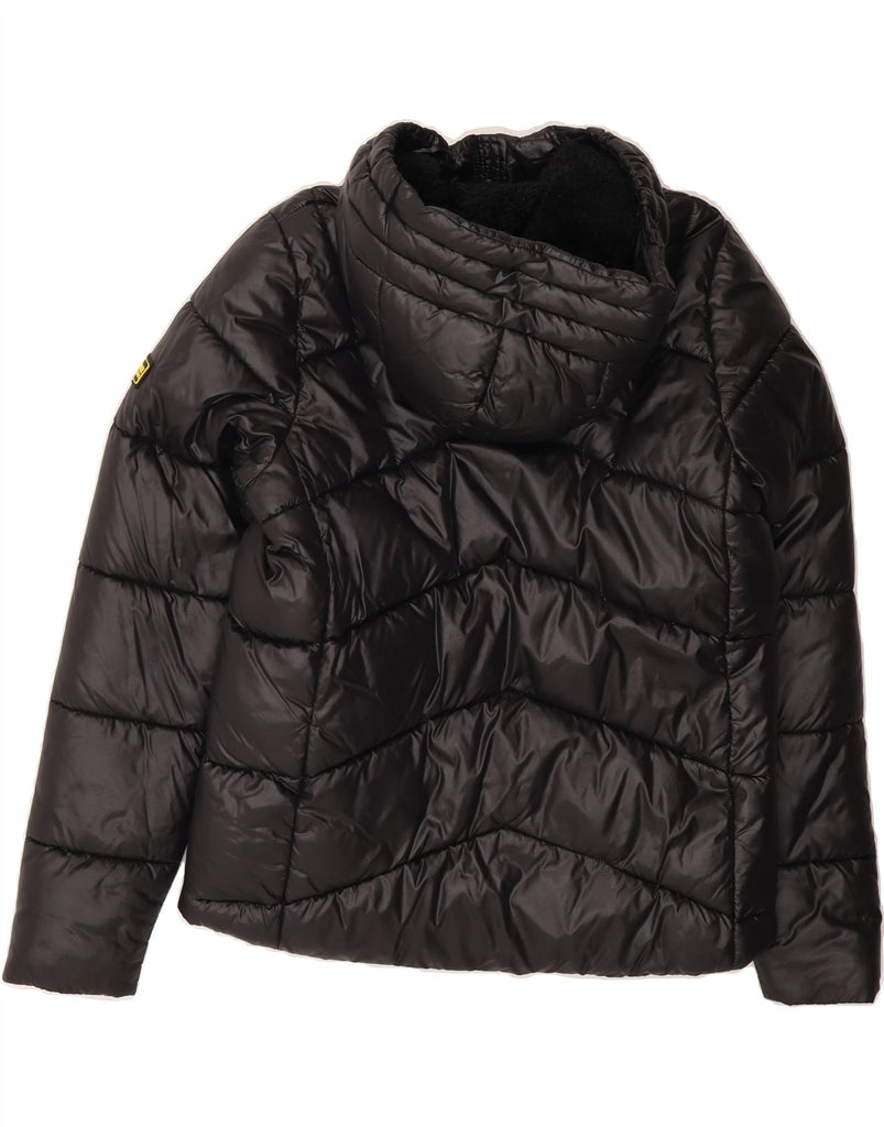 BARBOUR Girls Hooded Padded Jacket 14-15 Years 2XL Black Polyester Vintage Barbour and Second-Hand Barbour from Messina Hembry 