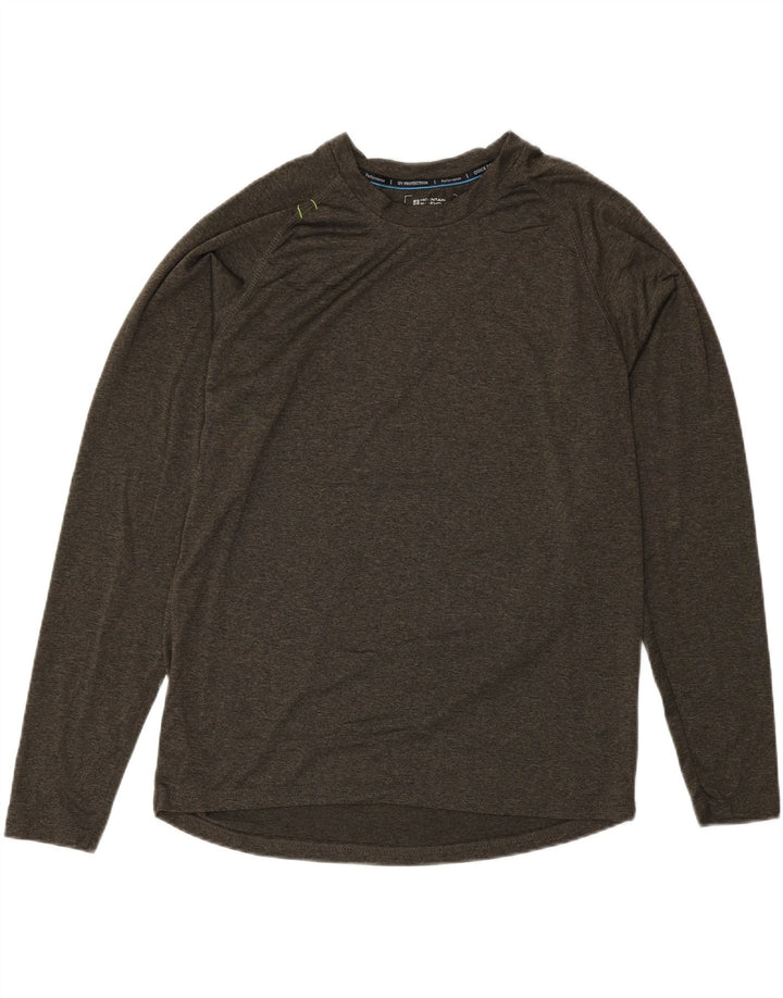Męski top IsoCool Mountain Warehouse z długim rękawem, średni khaki, nakrapiany