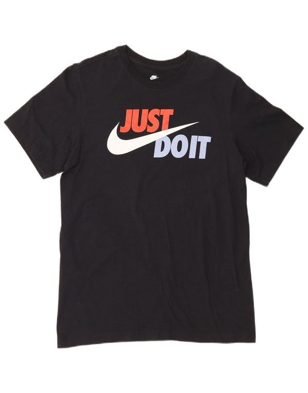 Męski T-shirt z grafiką Nike, mały, czarny, bawełniany