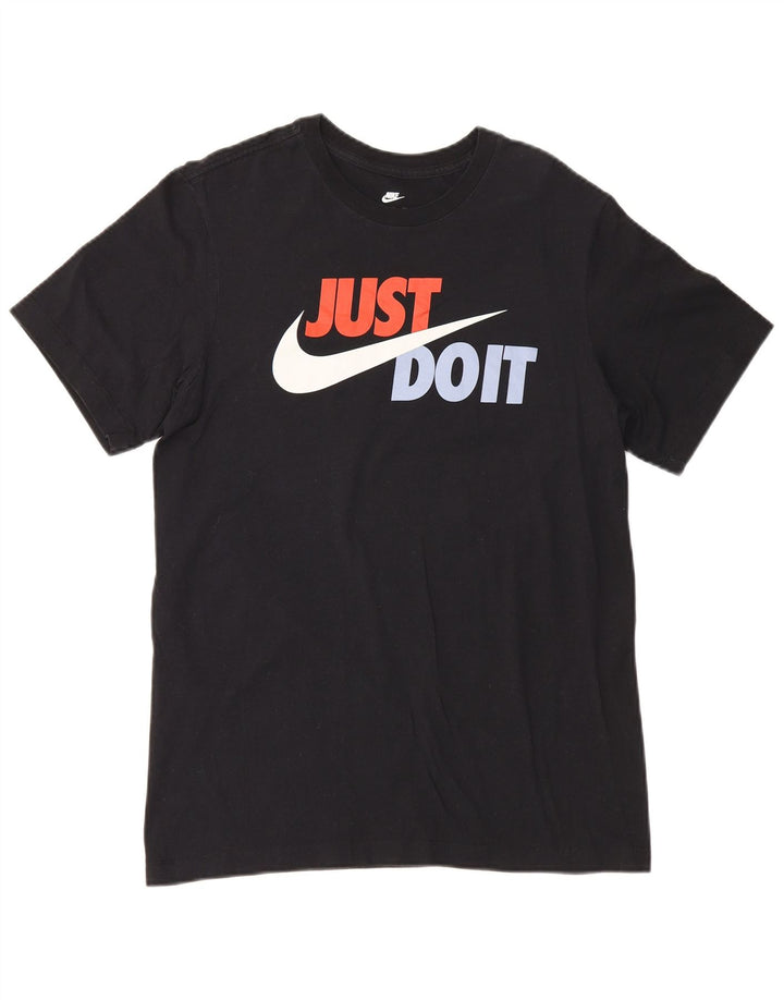 Męski T-shirt z grafiką Nike, mały, czarny, bawełniany