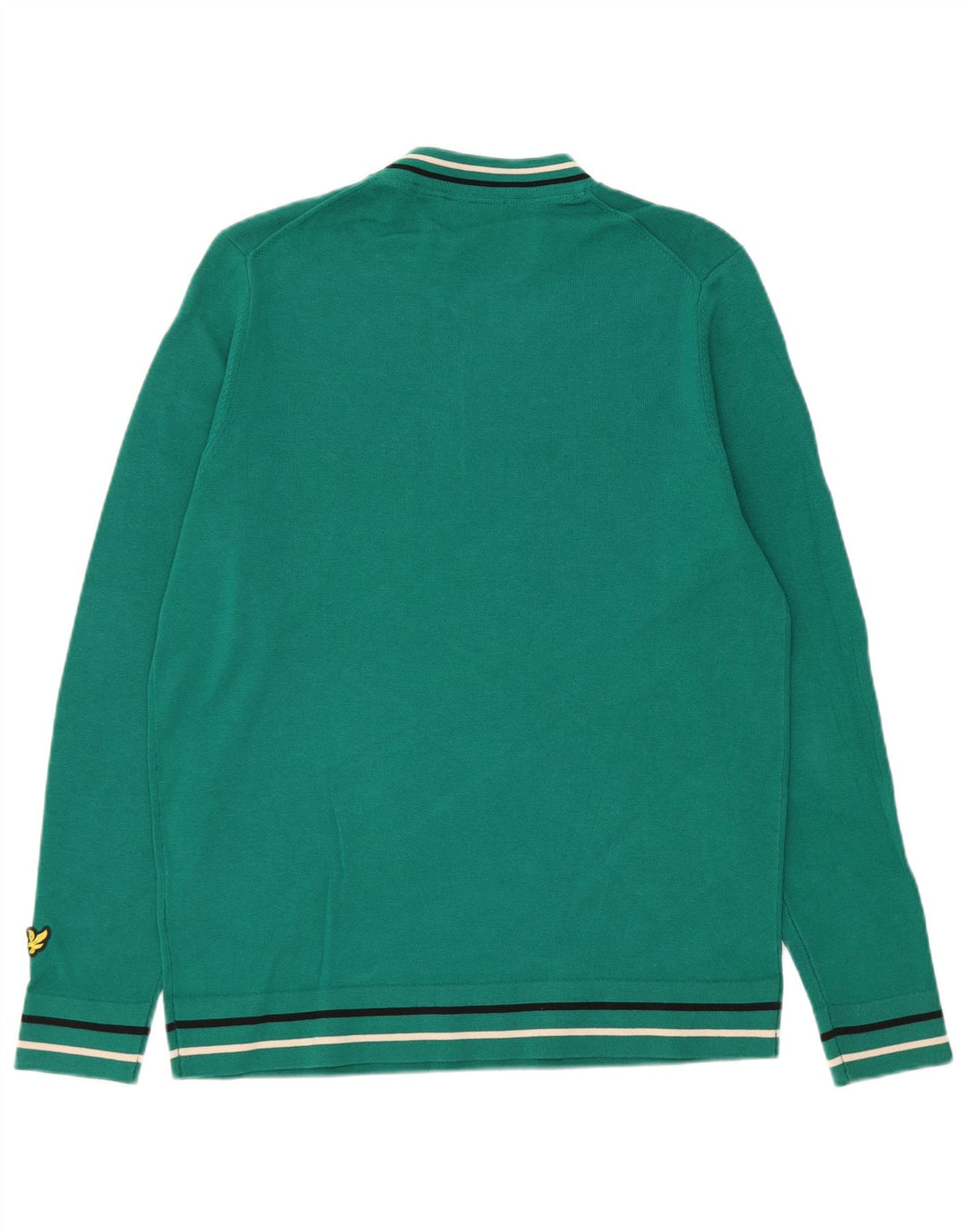 Męski sweter z okrągłym dekoltem Lyle & Scott o regularnym kroju, średnio zielony, bawełniany