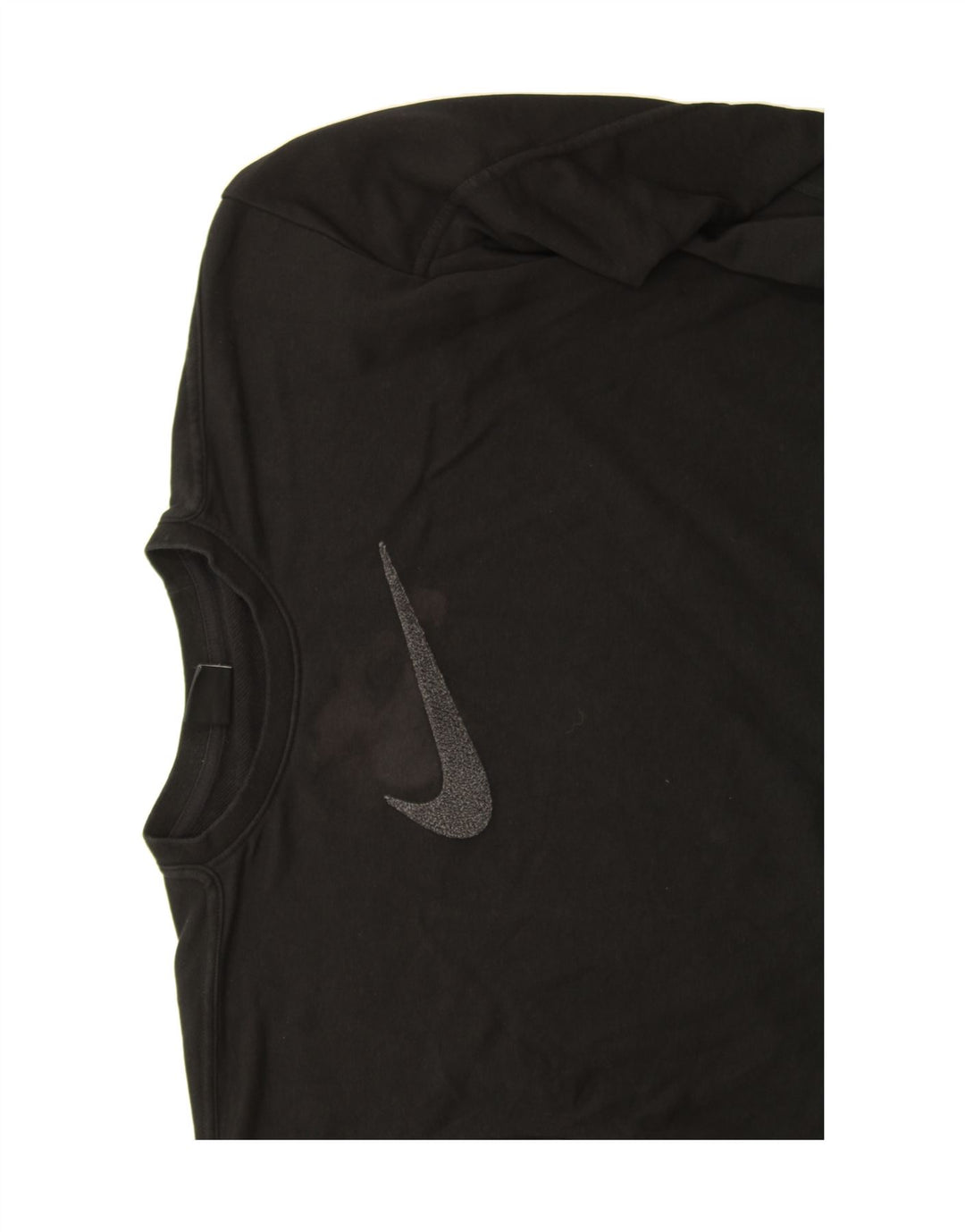 NIKE Womens Oversized Crop Sweatshirt Jumper UK 10 Small Black Cotton Vintage Nike and Second-Hand Nike from Messina Hembry 