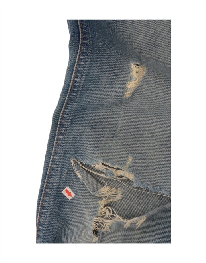 Wrangler Damskie Megan Distressed Bootcut Jeansy W28 L34 Niebieskie Bawełniane