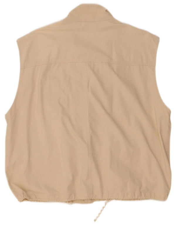 Vintage męska kamizelka Utility UK 44 2XL beżowa bawełna