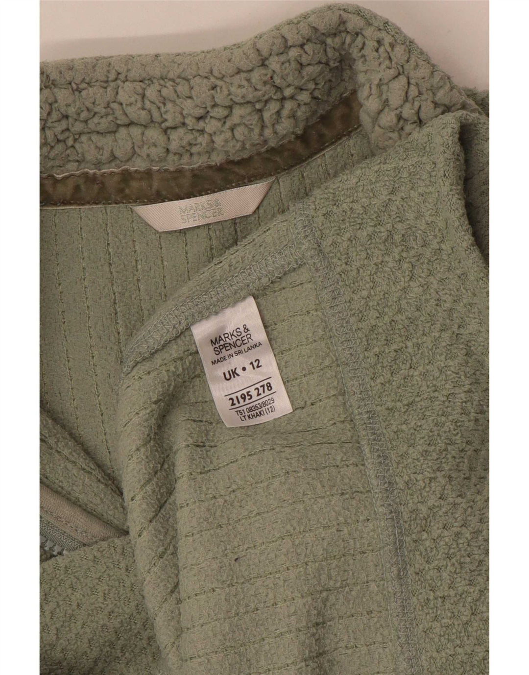 Damski sweter Marks & Spencer z zamkiem błyskawicznym, UK 12, średni khaki