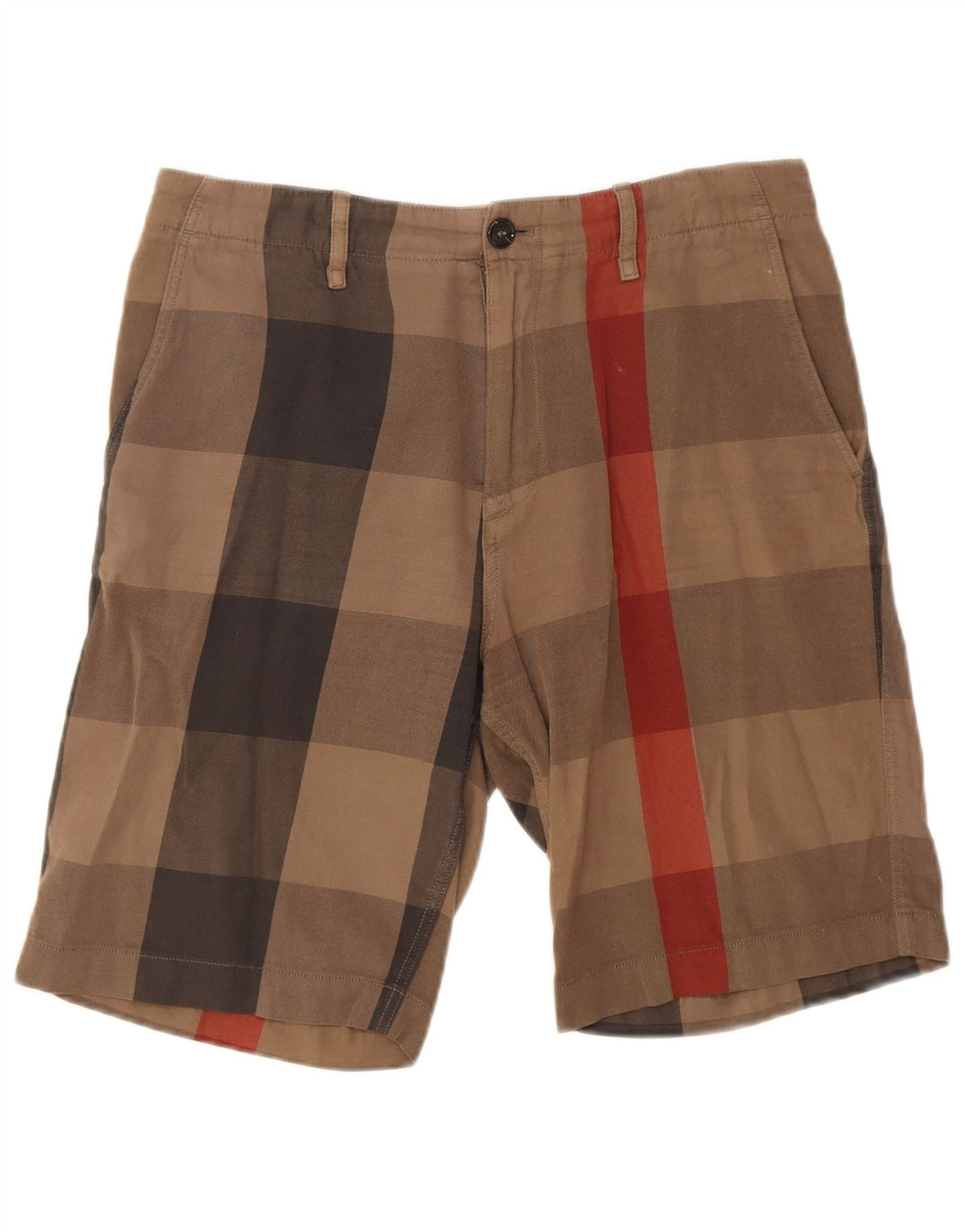 Męskie spodenki Chino Burberry W30 Średniobrązowa bawełniana krata
