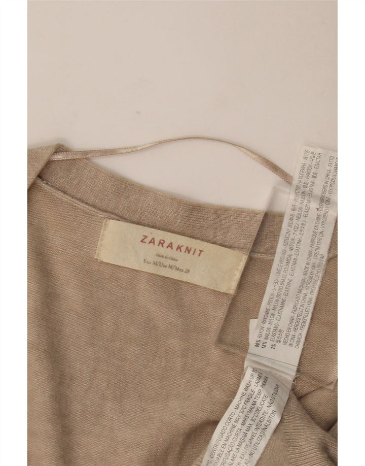 Sweter damski Zara Cardigan UK 12 Średni Beżowy Rayon